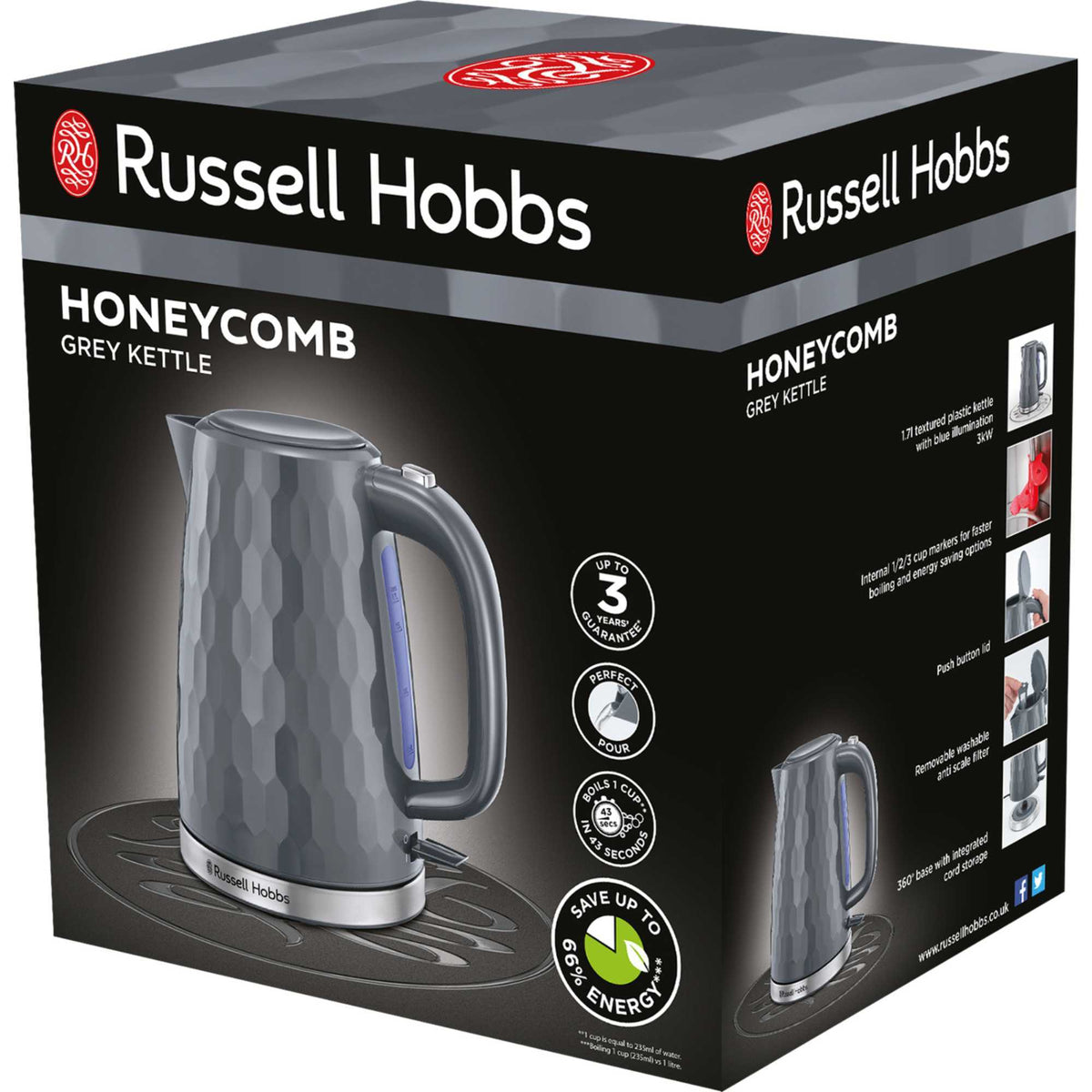 Russell Hobbs Honeycomb 26053 1.7L 3000W Kettle