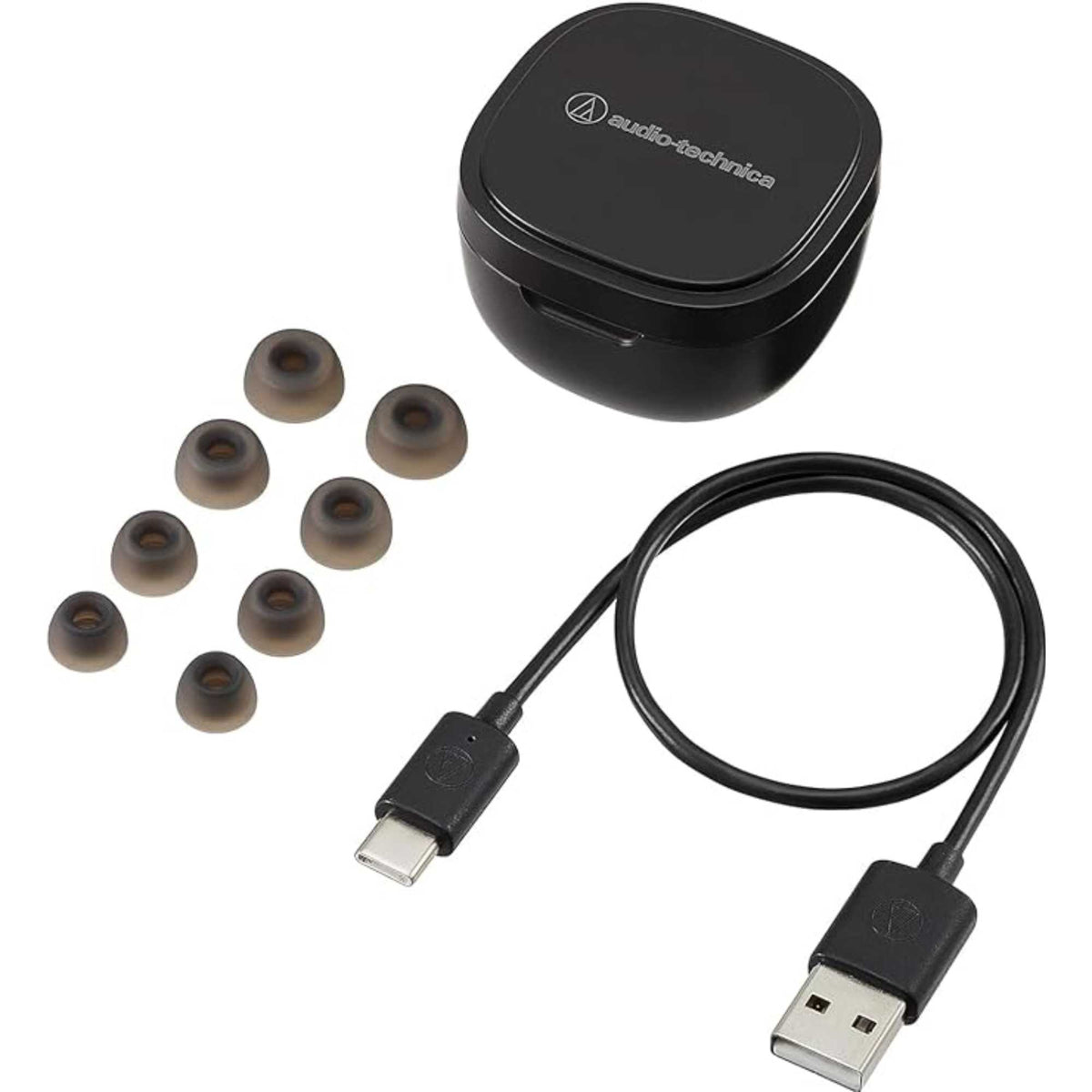 Audio Technica ATH-SQ1TWBK Bluetooth Wireless Earbuds - Black