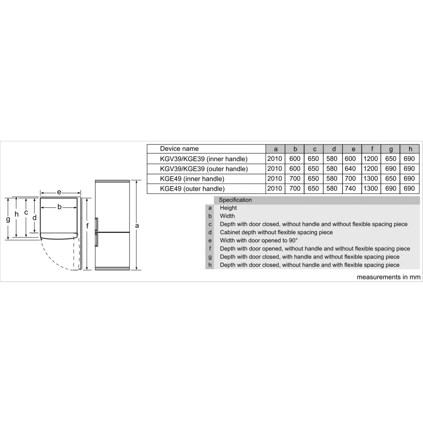 Bosch Series 6 Fridge Freezer 70/30 Low Frost- White - KGE49AWCAG