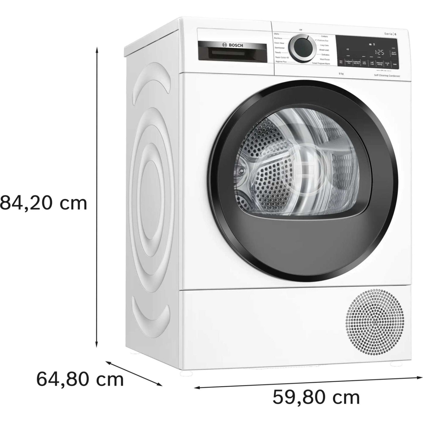 Bosch WQG245A0GB Series 6 9kg Heat Pump Tumble Dryer - White