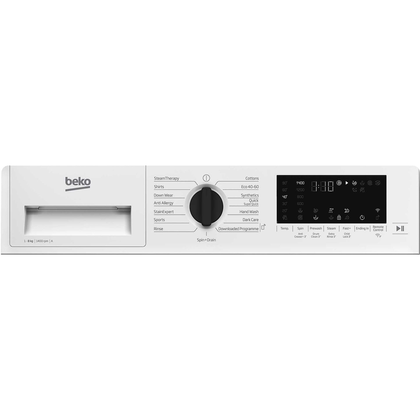 Beko WTIK84122F Integrated 8kg 1400prm Washing Machine - White
