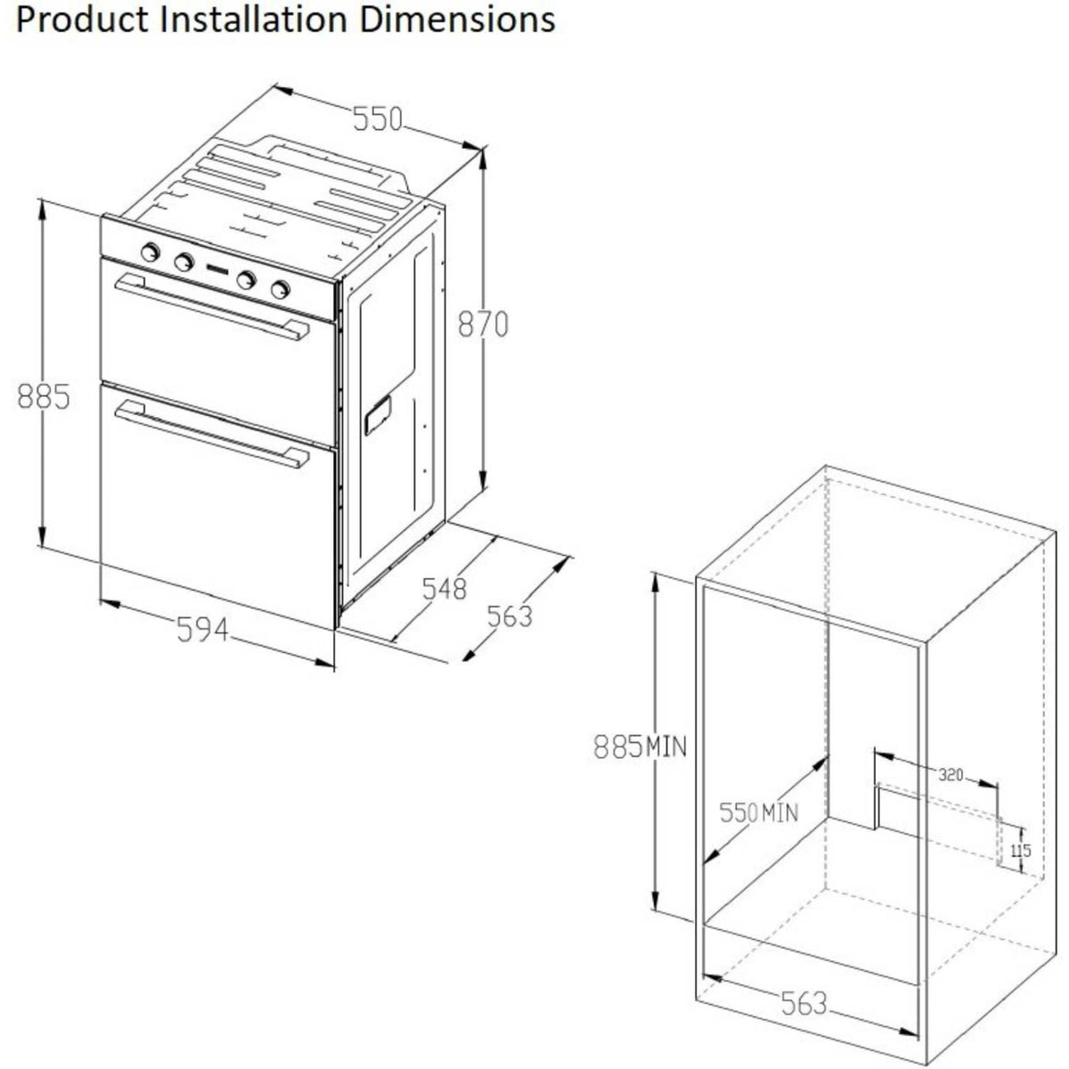 Belling BI903MFCSTA 60cm Built-In Double Oven - Stainless Steel