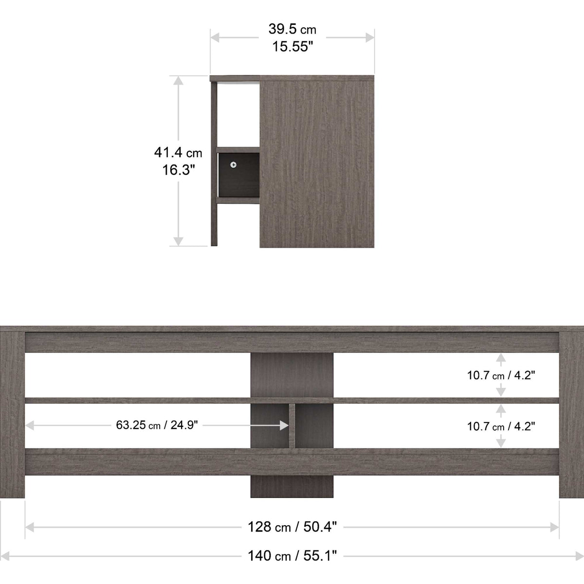 AVF CA140GRE Calibre 140cm TV Stand - Grey Oak