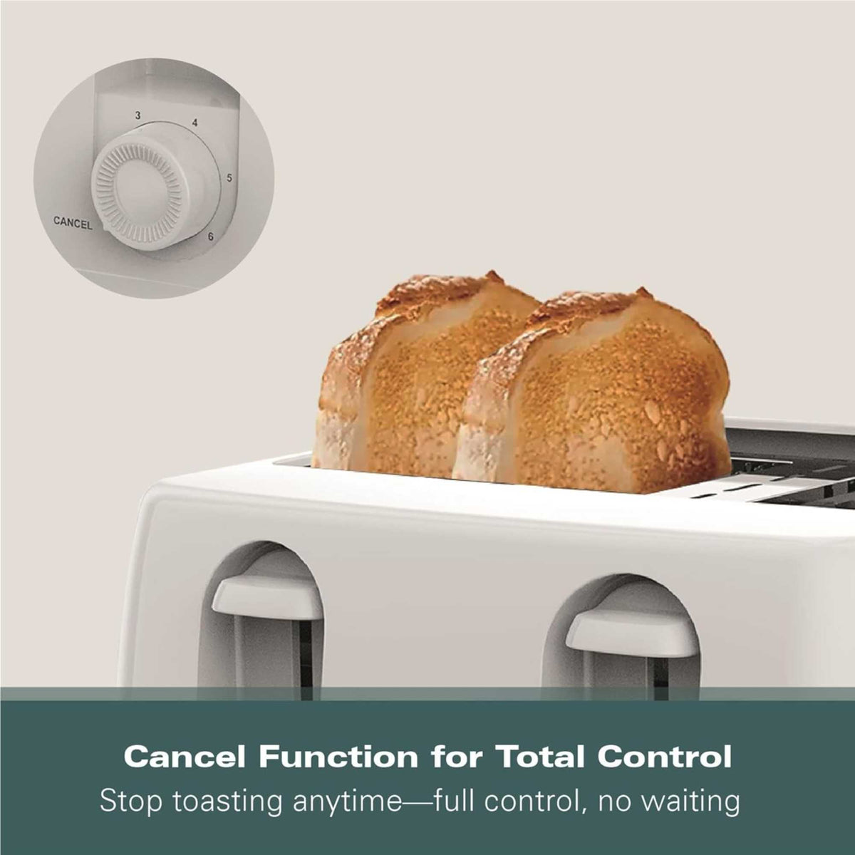 Hamilton Beach HB4T5032W 1300W Essential Toaster 4 Slice - White