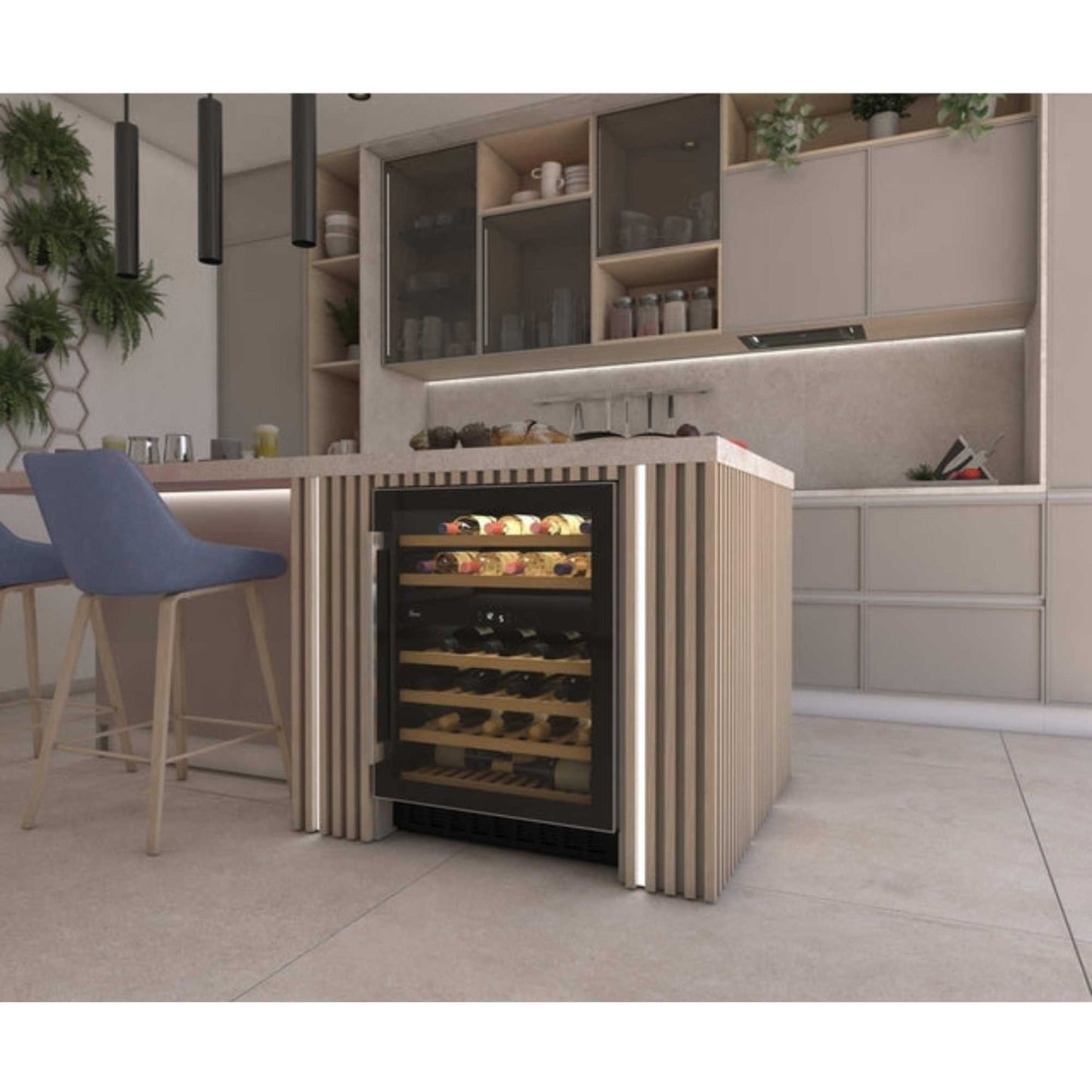Hoover H-Wine 700 Undercounter 46 Bottles Wine Cooler - Black - HWCB 60 UK/N