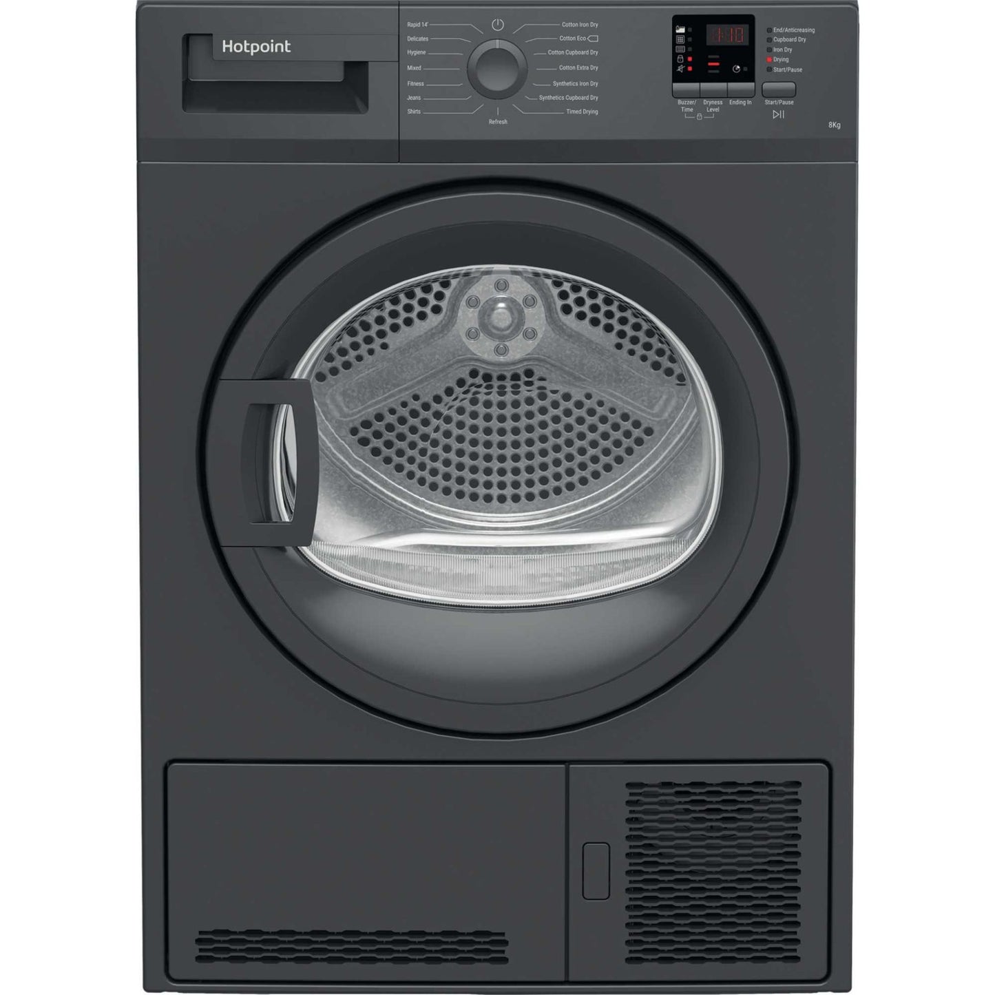 Hotpoint C HD C82 GGGD UK 8kg Condenser Tumble Dryer - Graphite