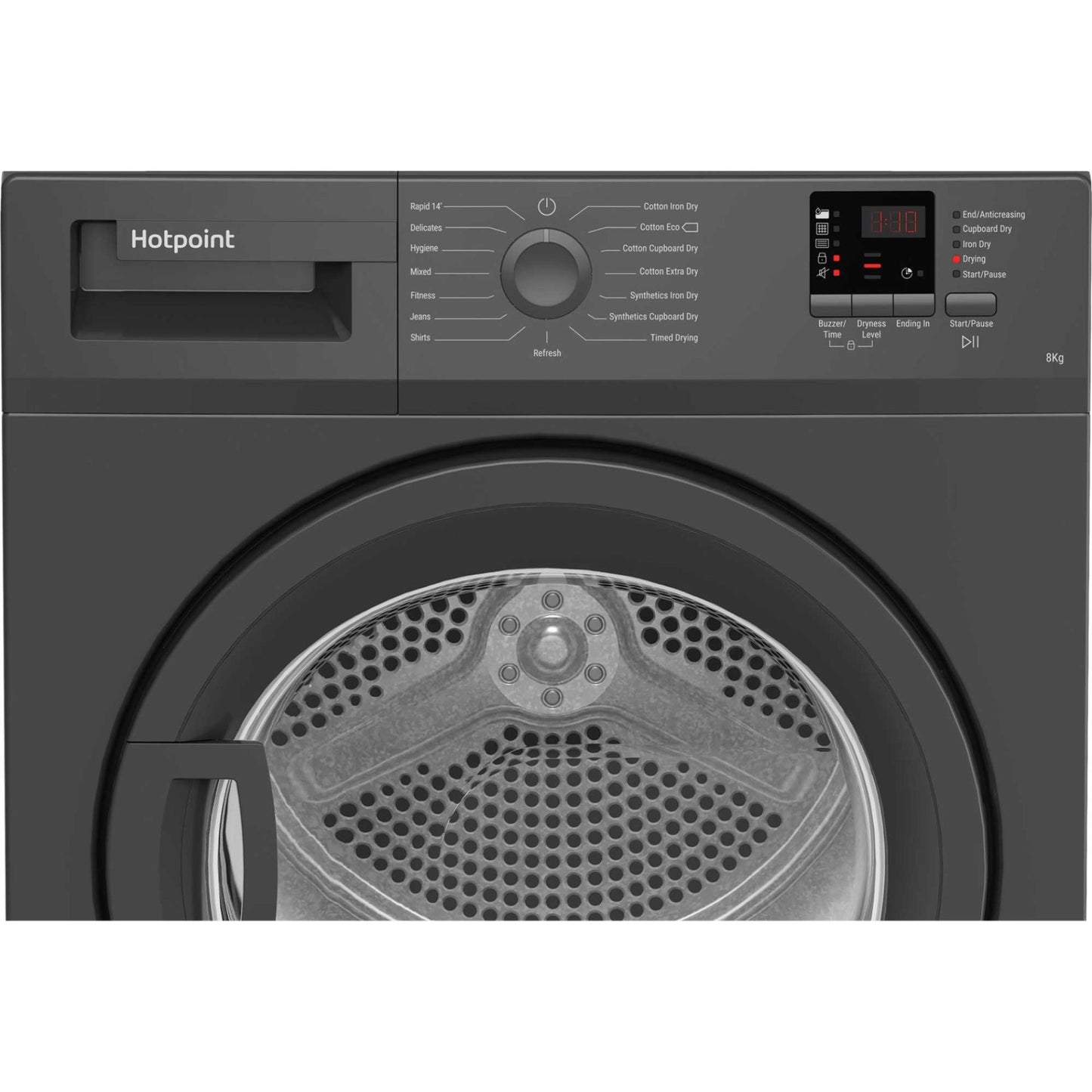 Hotpoint C HD C82 GGGD UK 8kg Condenser Tumble Dryer - Graphite