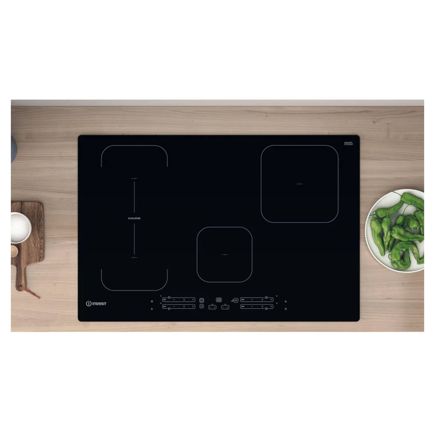 Indesit IB 21B77 NE 77cm Built-In 4 Zone Induction Hob - Black