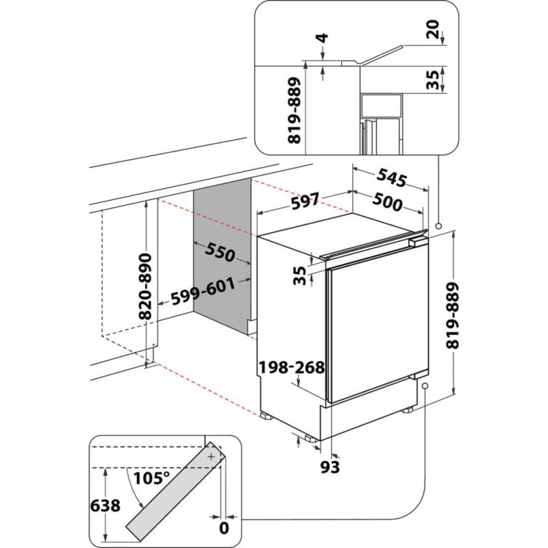 Indesit Built-In Undercounter Fridge - INBUF011