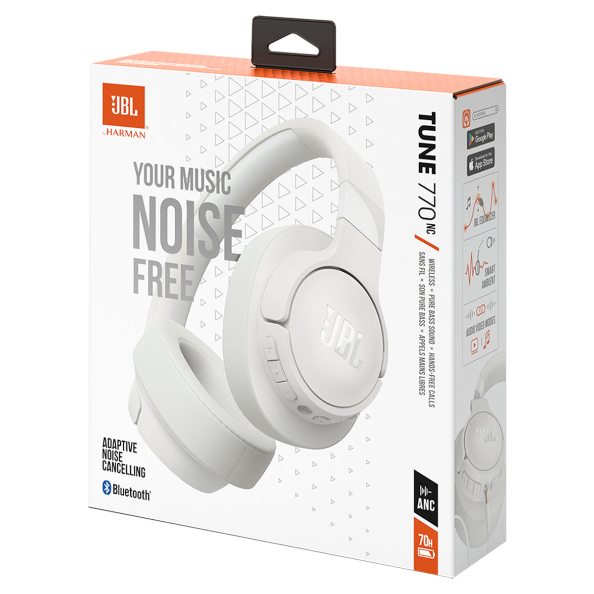 JBL Tune 770NC Bluetooth Headphones - White