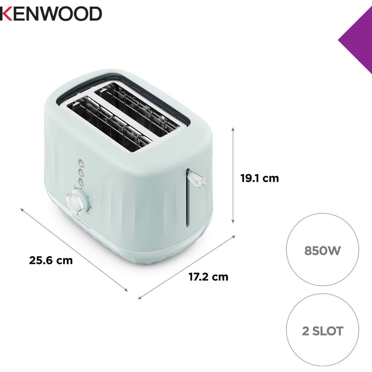Kenwood TCP06.000BL Ripple Collection 2 Slot Toaster - Blue