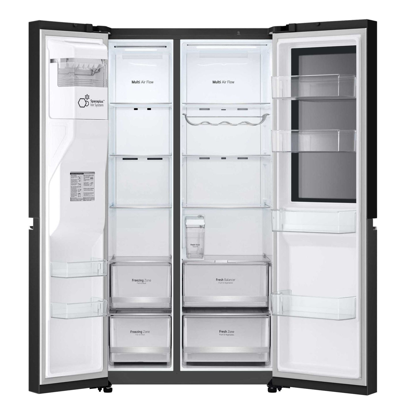 LG InstaView ThinQ GSGV81EPLD WiFi Connected American Fridge Freezer - Black