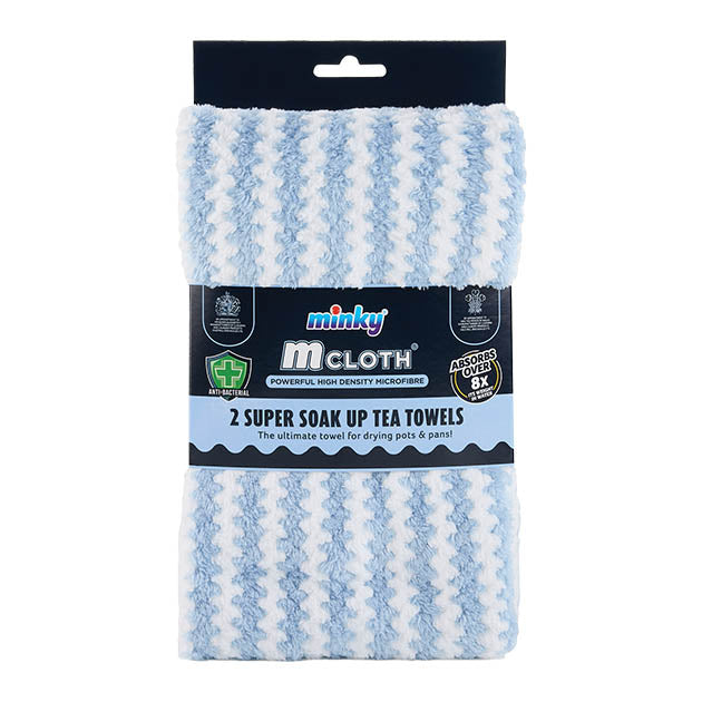 (DNO) 2 PACK SUPER SOAK TEA TOWELS BLUE