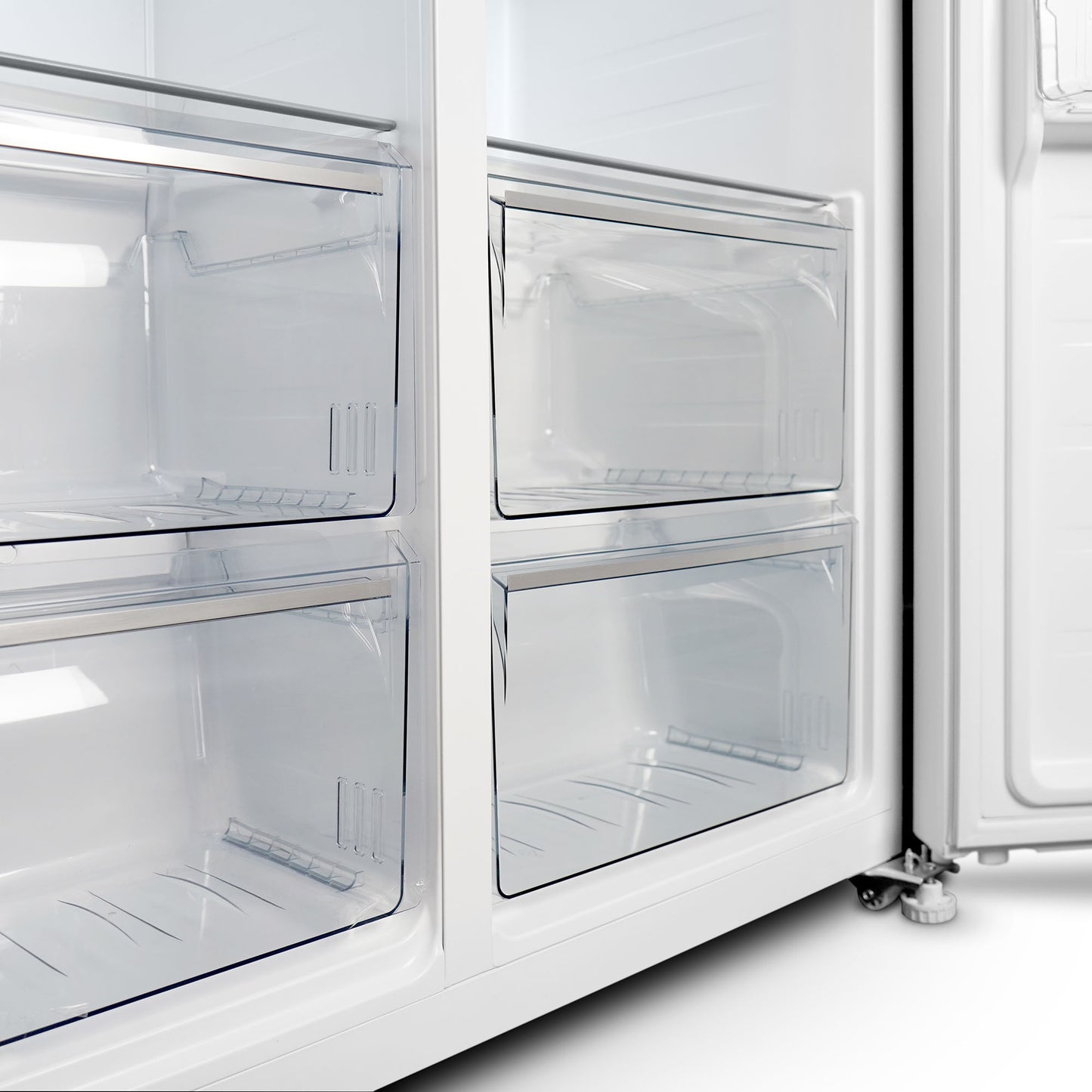 Montpellier MSBS442W American Style Side by Side Fridge Freezer in White