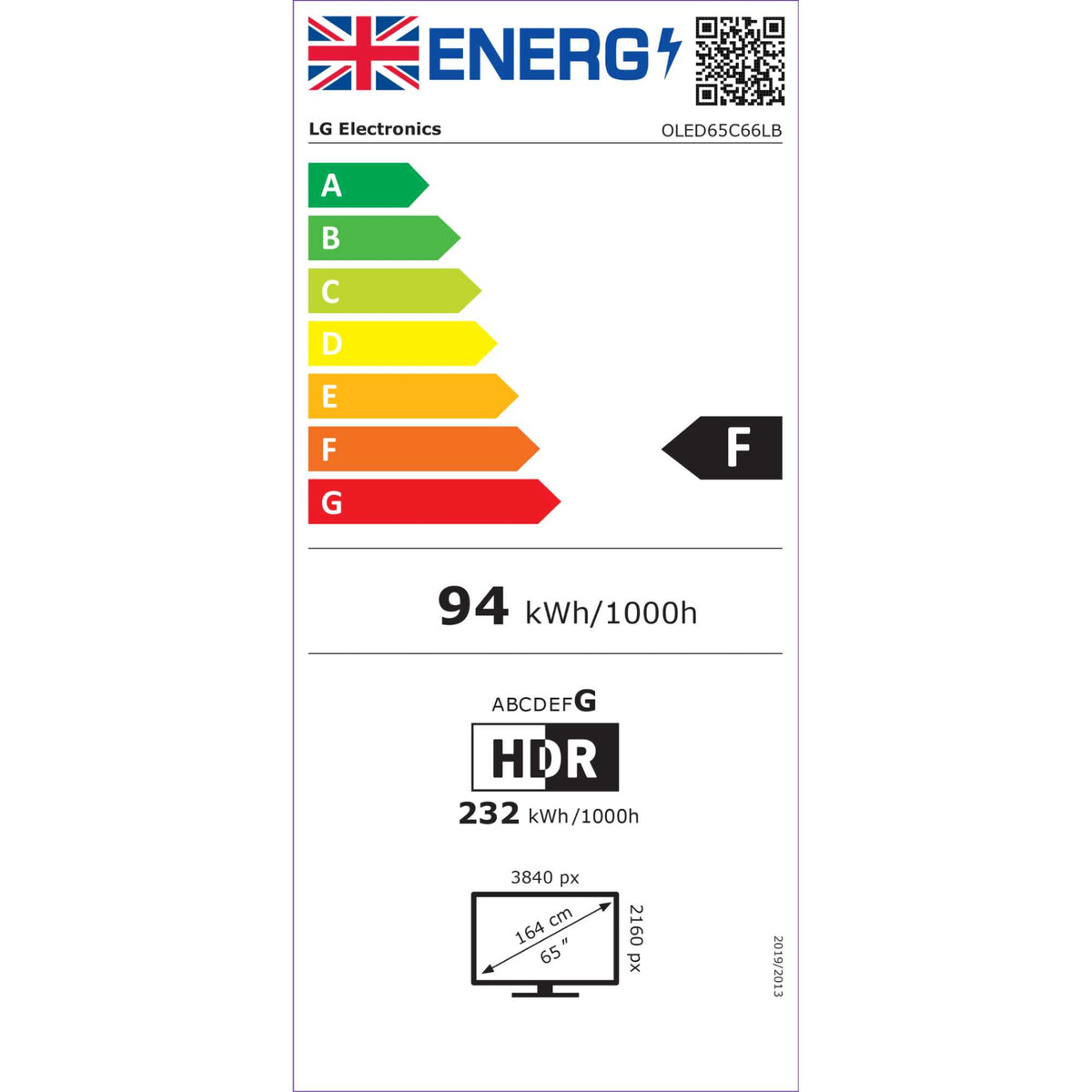 LG C66LB 65" 4K Ultra HD OLED HDR evo AI Smart TV - 65C66LB