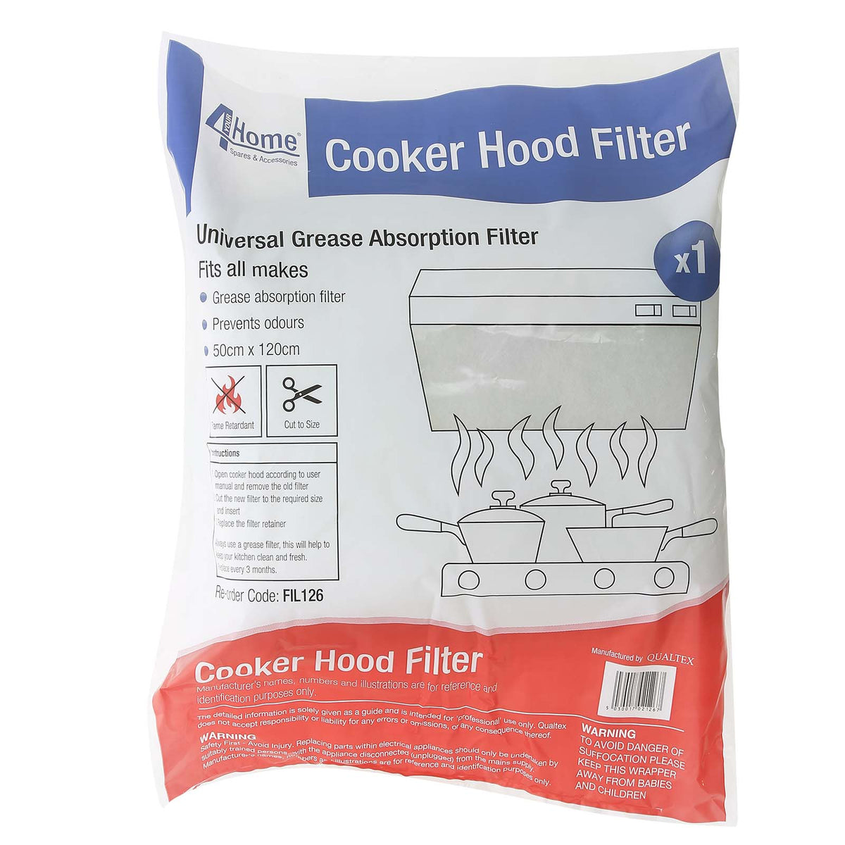Cooker Hood Filter - 50cm x 120cm Cut To Size