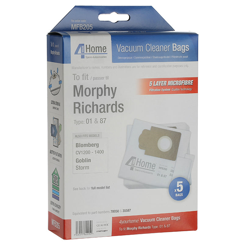 Morphy Richards Vacuum Cleaner Microfibre Bag (Pack of 5)