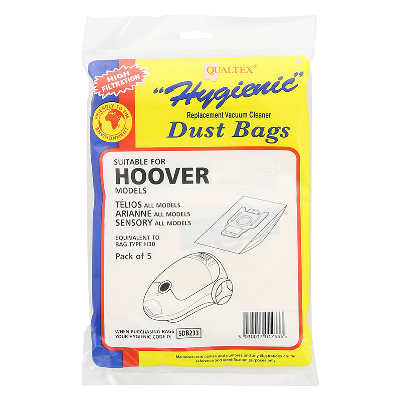 Vacuum Cleaner Paper Bag - Hoover Telios - Arianne - Sensory Models H30 (Pack of 5)