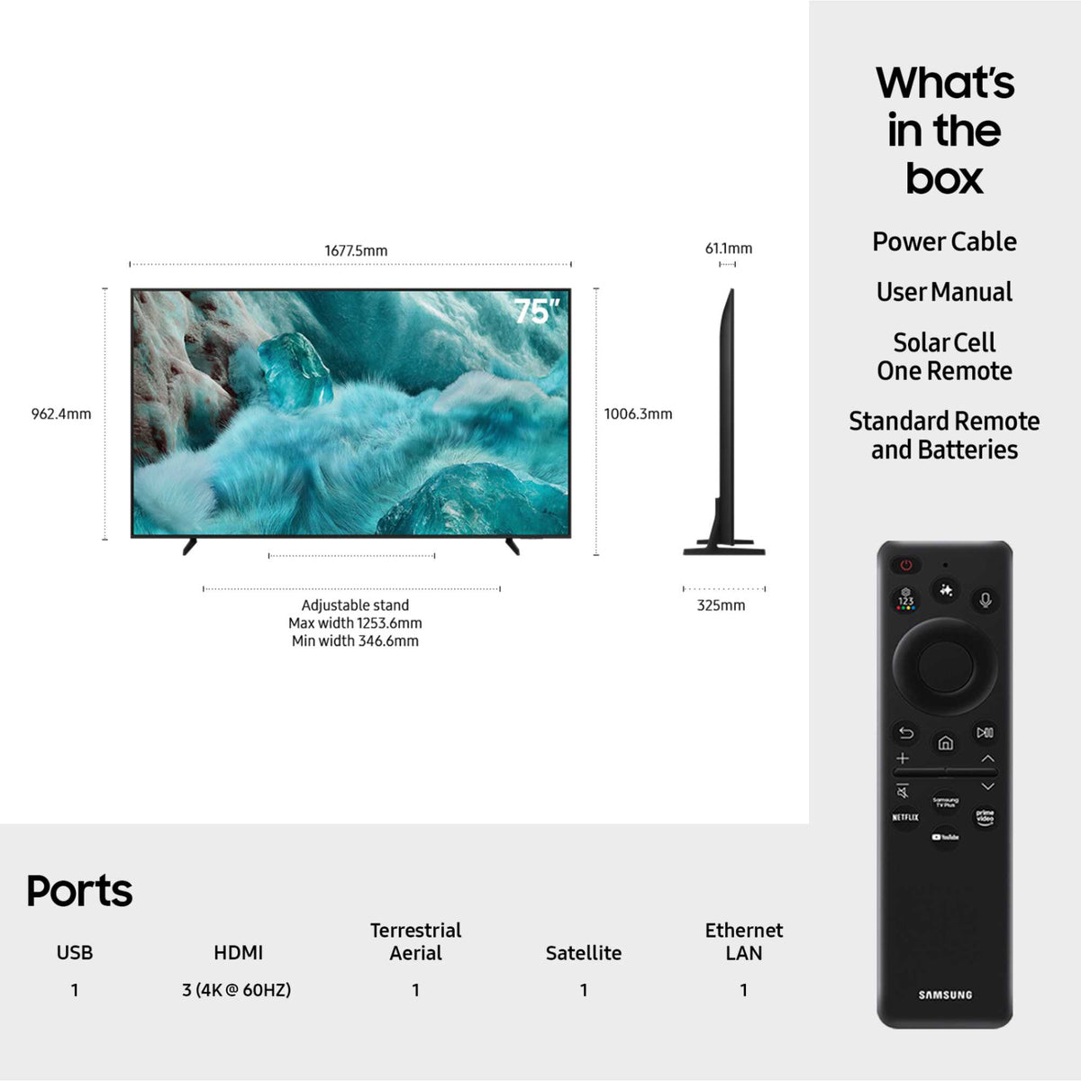 Samsung Q7F2 75" QLED 4K Vision AI Smart TV - QE75Q7F2