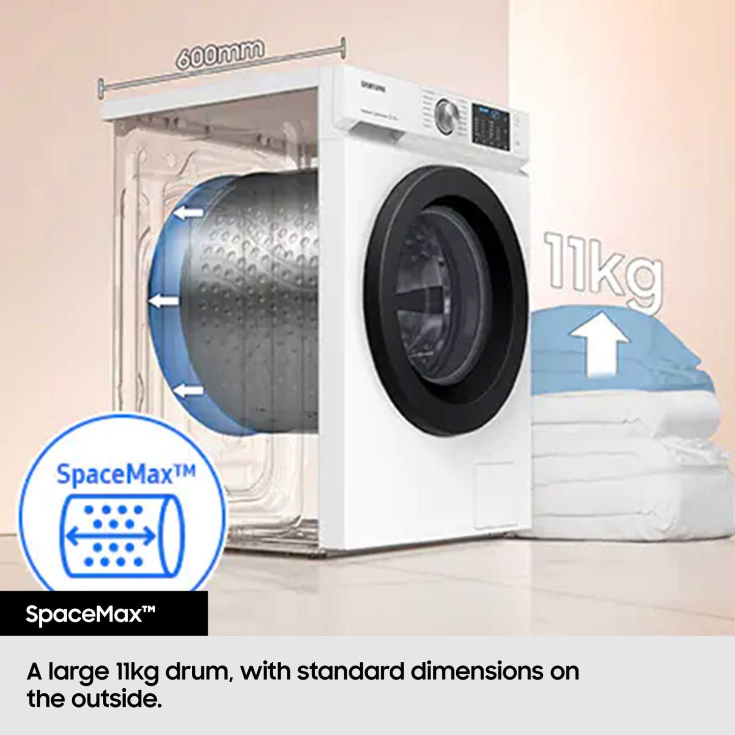 Samsung Series 5 11kg Wash 6kg Dry 1400rpm Washer Dryer - WD11DG5B15BEEU