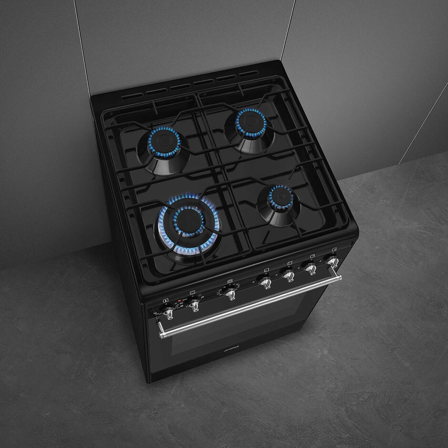 Smeg Concert Classic 60cm Dual Fuel Single Oven Cooker - CX61GMBL