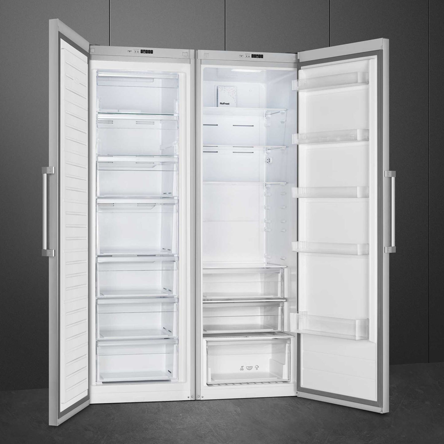 Smeg Universal Tall Larder Fridge Auto Defrost - Stainless Steel - UKFS18EV2HX