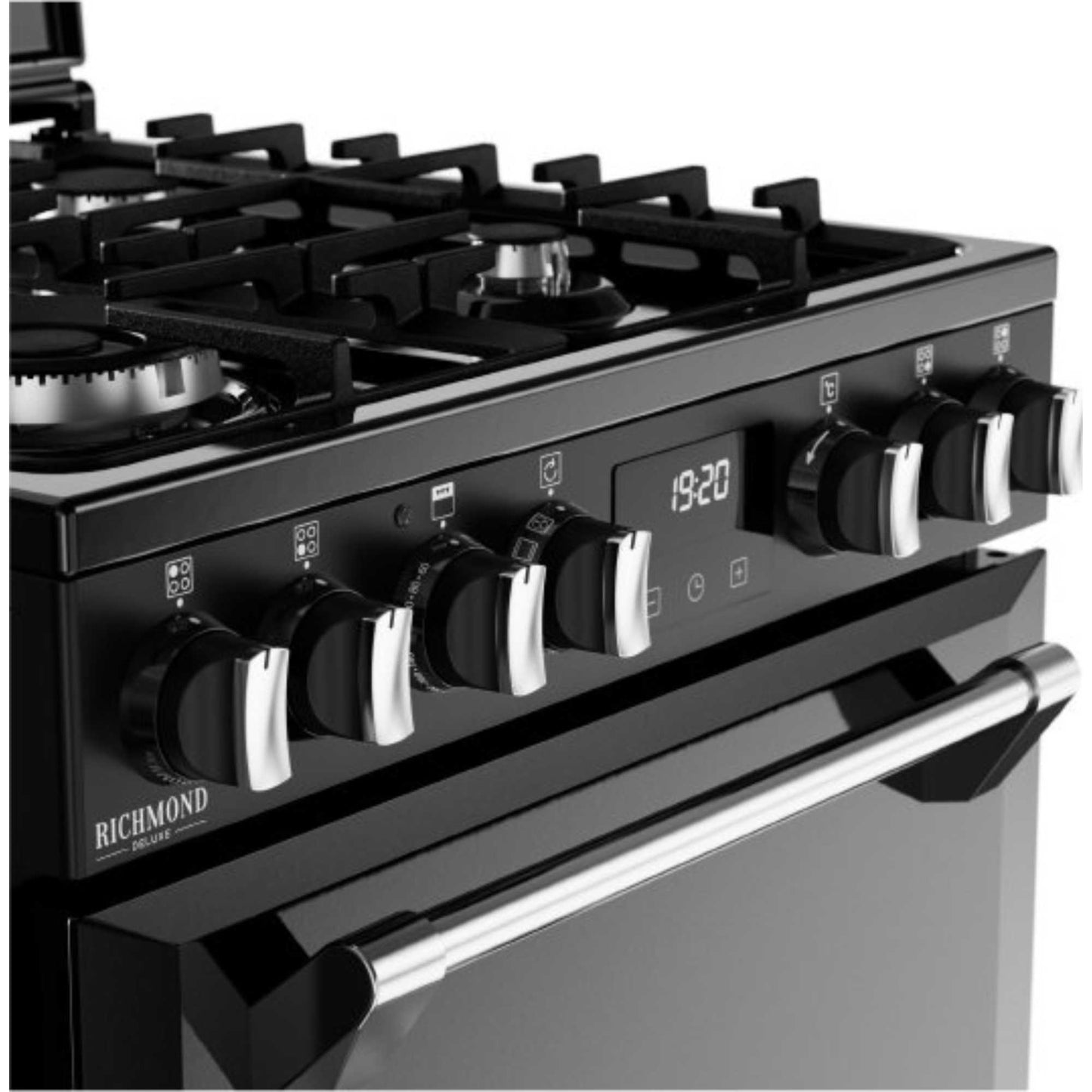 Stoves Richmond Deluxe 60DF 60cm Dual Fuel Double Oven Cooker - DXMRARICH60DFBLK