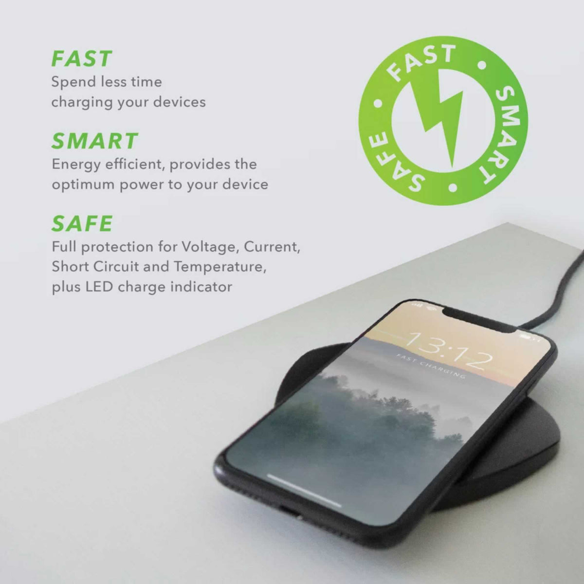 VELD VW10YB 10W Qi Fast Wireless Charging Pad iPhone/Android