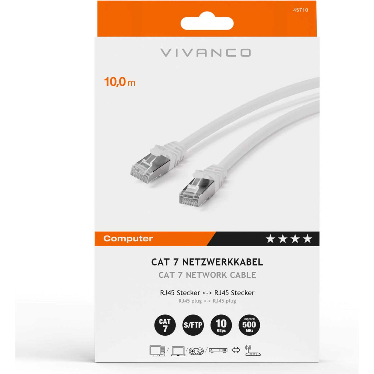 Vivanco 45710 Cat 7 10m Network Cable