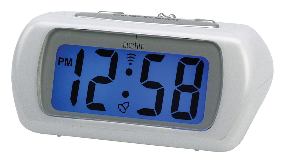 AURIC LARGE LCD DISPLAY ALARM CLOCK WHITE