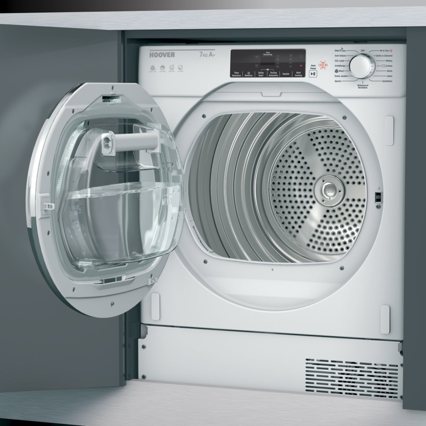 Hoover H-DRY 300 BHTD H7A1TCE-80 Built-In 7kg Smart Heat Pump Tumble Dryer