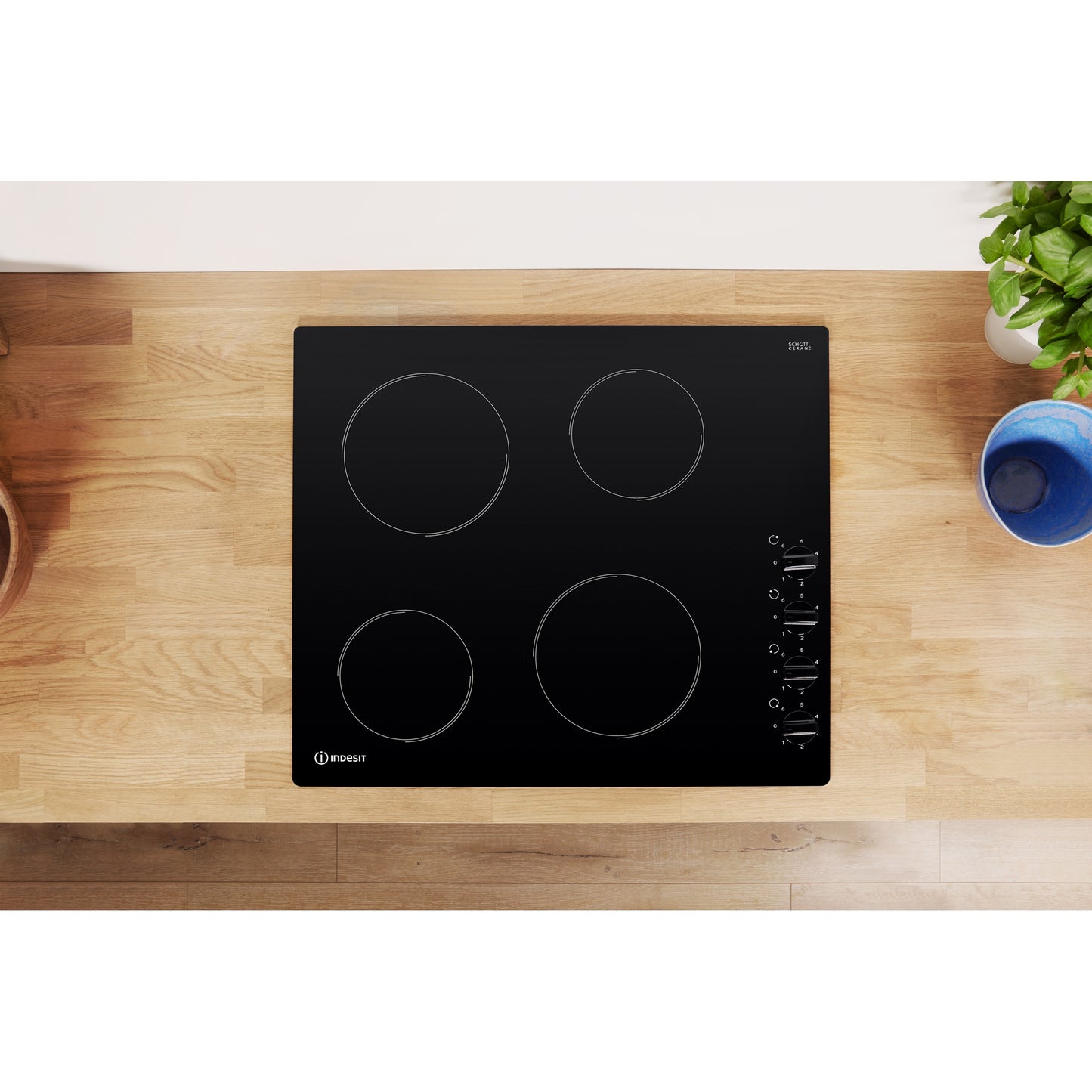 Indesit RI 860 C 60cm Built-In 4 Zone Ceramic Hob - Black