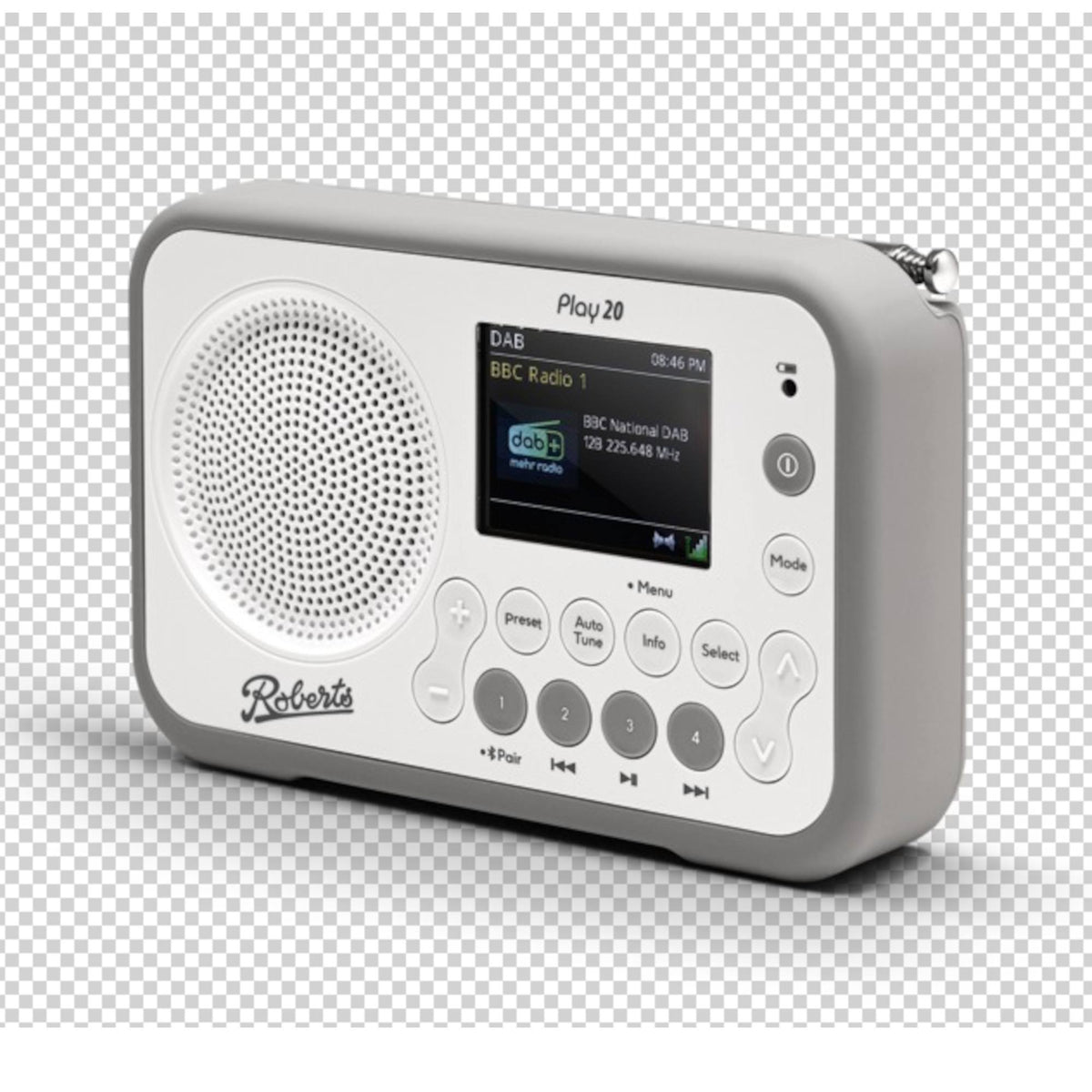 Roberts PLAY20-WT Play 20 DAB+ & FM Portable Radio - White