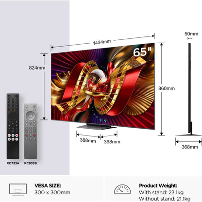 TCL C8LUK 65" 4K Ultra HD SQD-Mini LED Smart TV - 65C8LUK