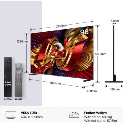 TCL C8LUK 98" 4K Ultra HD SQD-Mini LED Smart TV - 98C8LUK