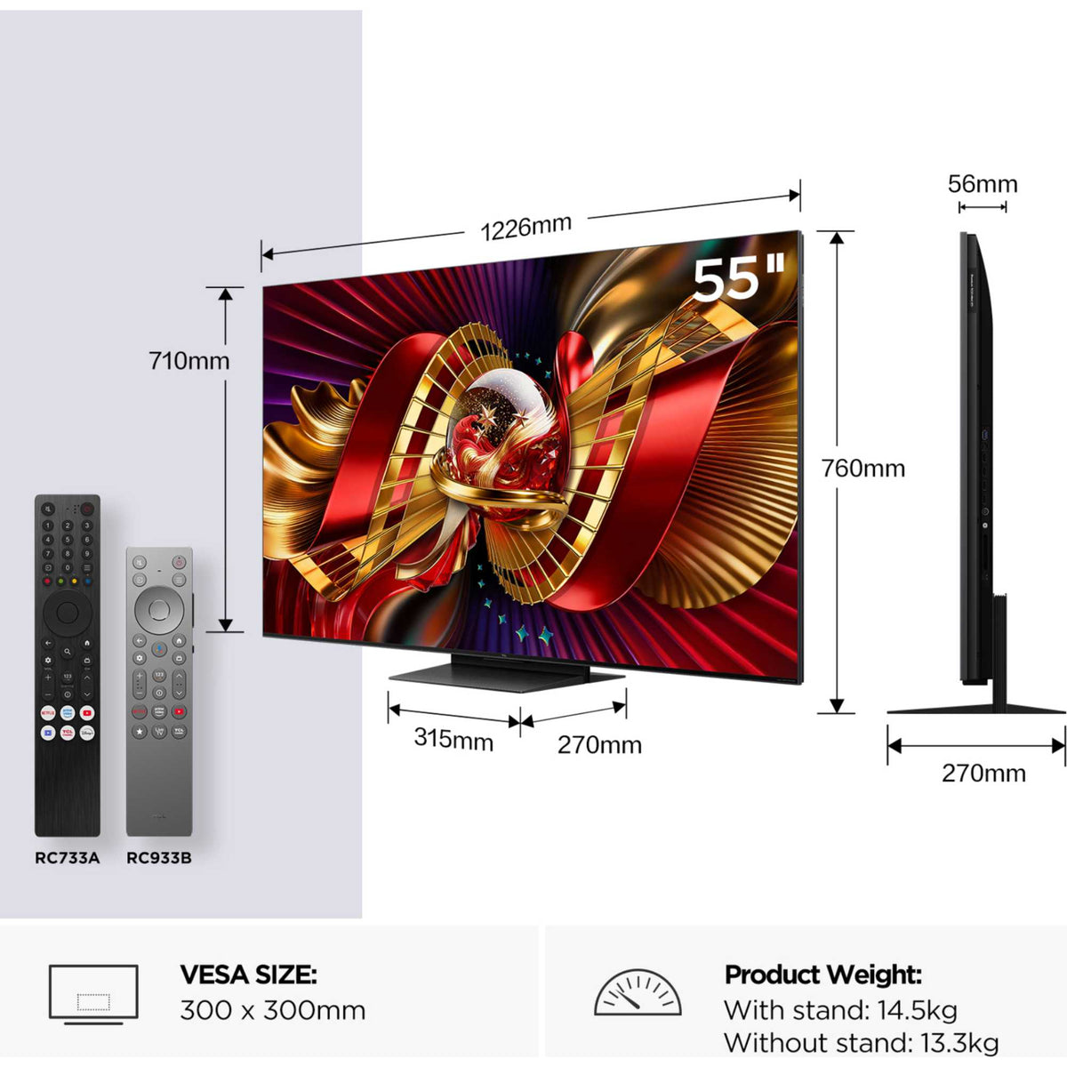 TCL C8LUK 55" 4K Ultra HD SQD-Mini LED Smart TV - 55C8LUK