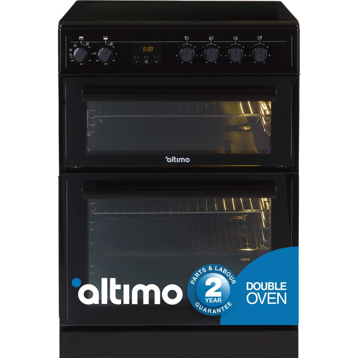 Altimo 60cm Electric Double Oven Cooker - CEDC602B