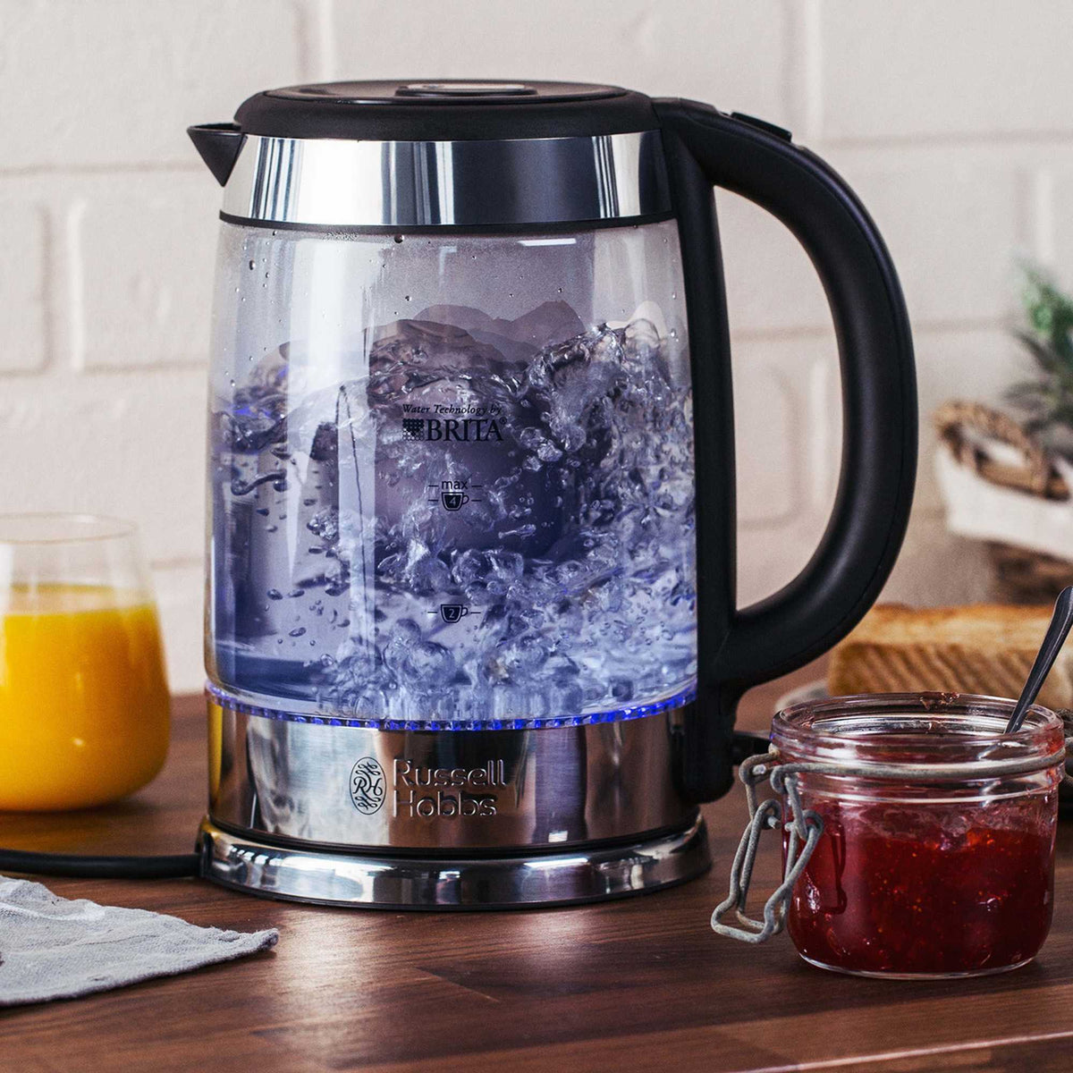 Russell Hobbs 20760-10 1l Brita Purity Glass Water Filter Kettle