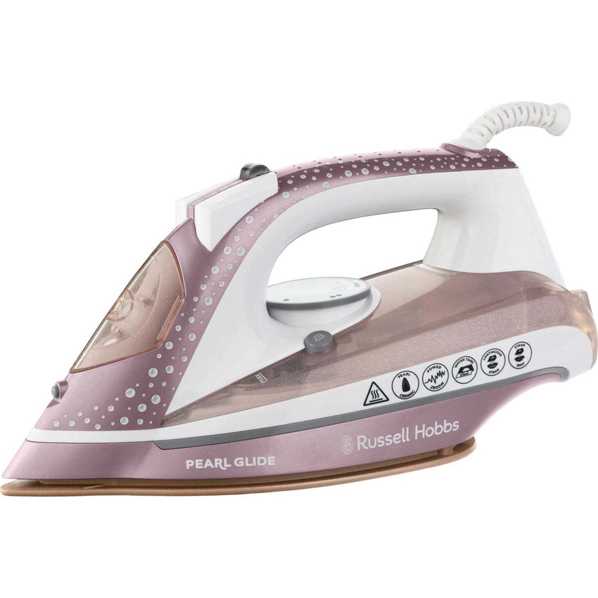 Russell Hobbs 23972 Pearl Glide Rose 2600W Iron - Champagne