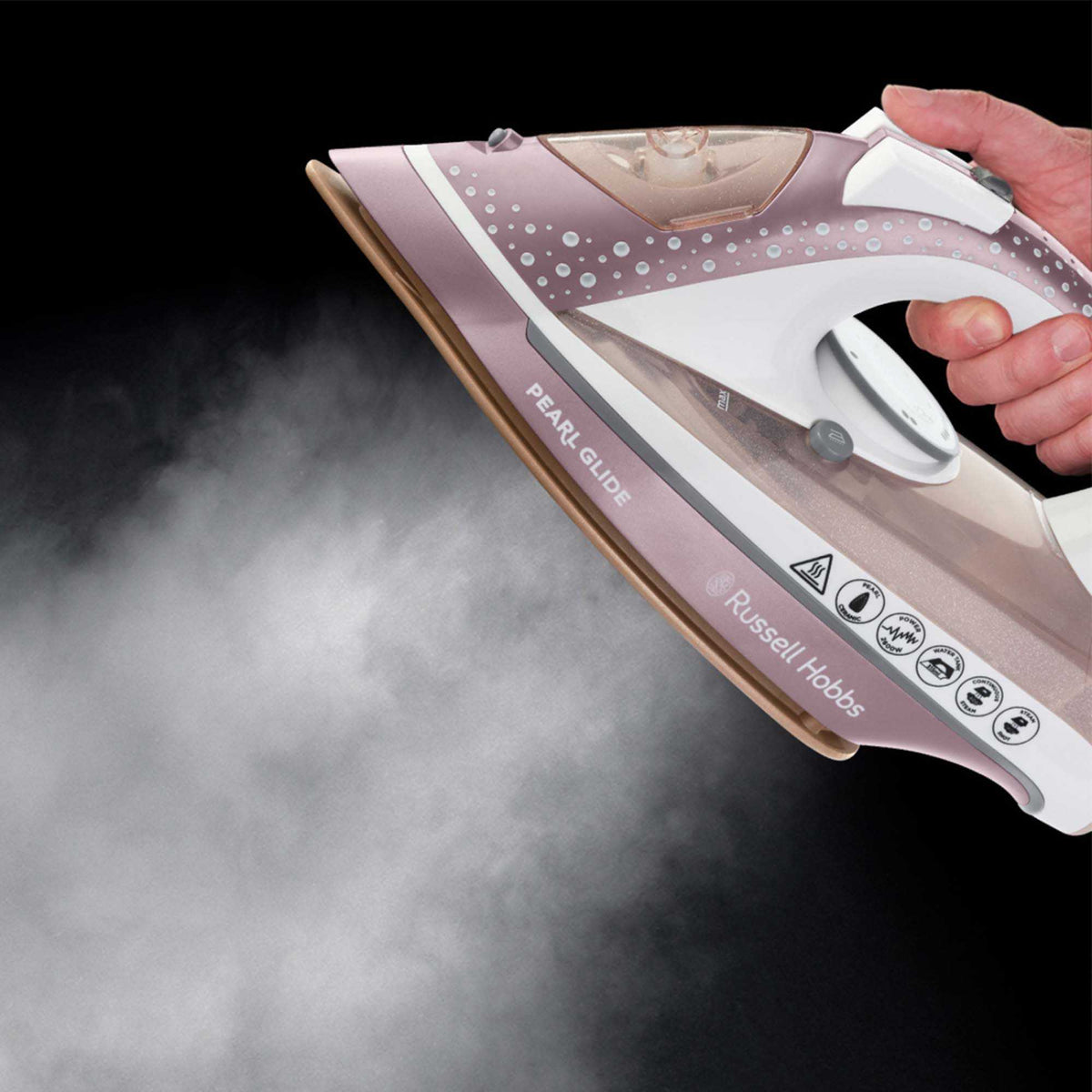 Russell Hobbs 23972 Pearl Glide Rose 2600W Iron - Champagne