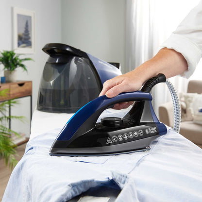 Russell Hobbs 24470 Quiet Supersteam Steam Generator Iron - Black & Blue