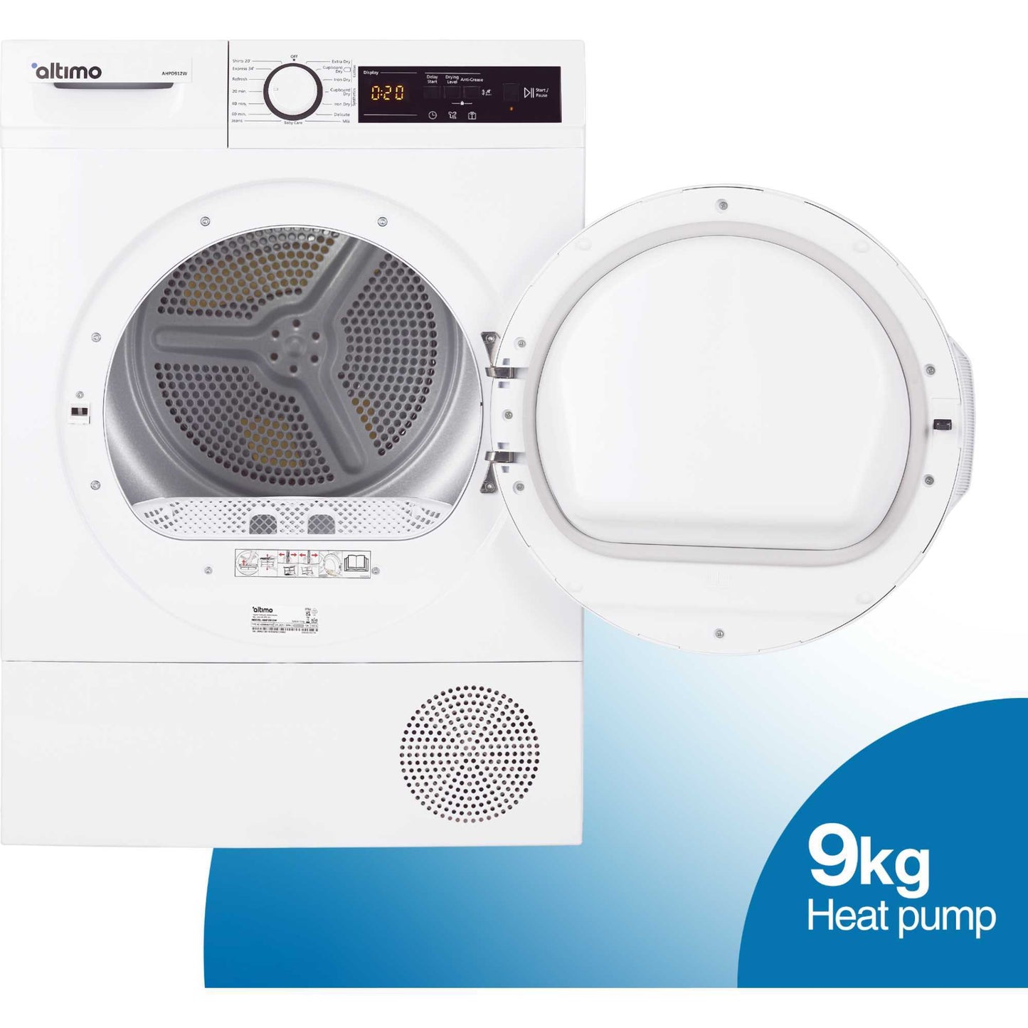 Altimo 9kg Heat Pump Tumble Dryer - AHPD912W