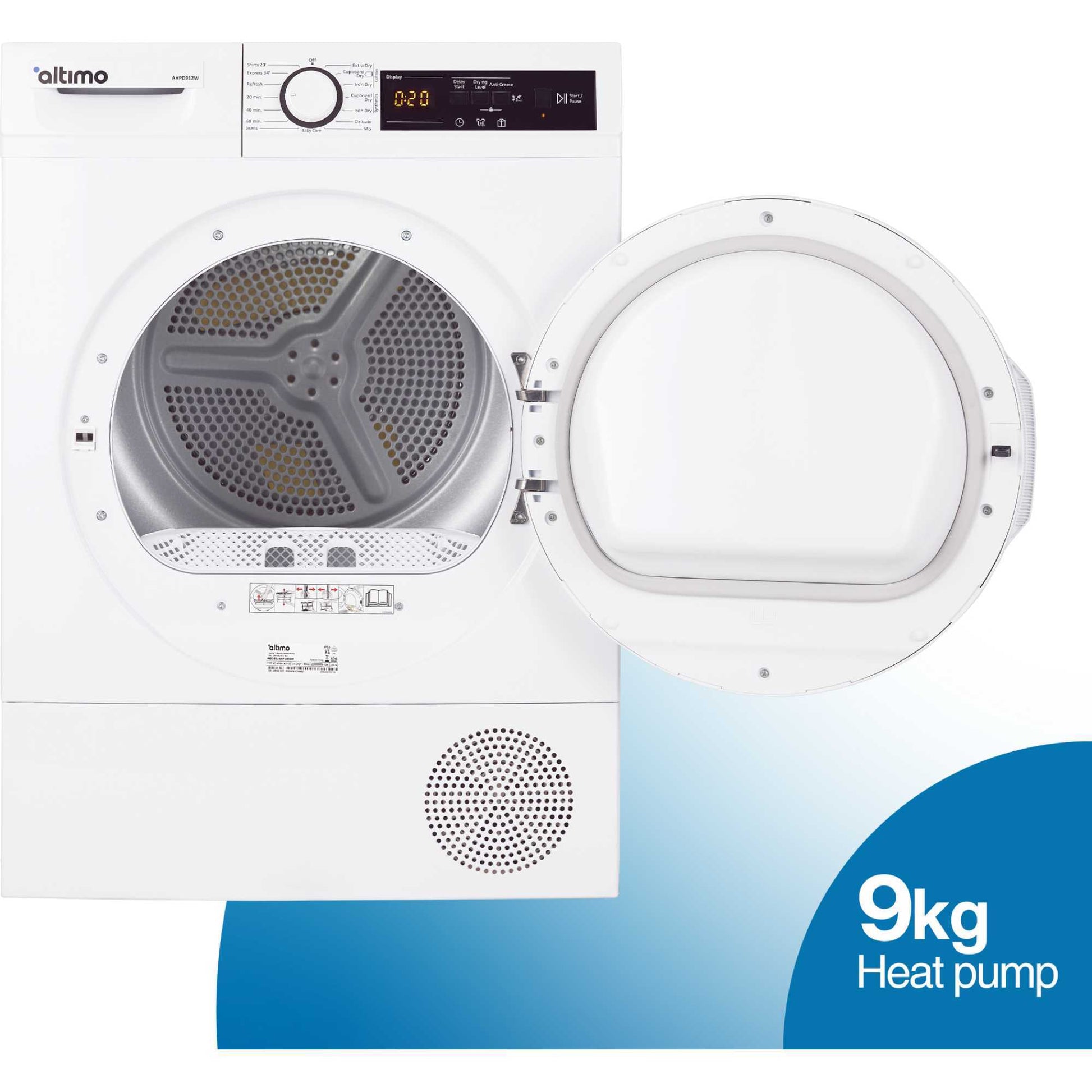 Altimo 9kg Heat Pump Tumble Dryer - AHPD912W
