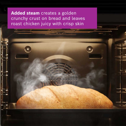 Bosch Series 4 HQA534BS3B Built-In Single Oven with Steam Function - Stainless Steel