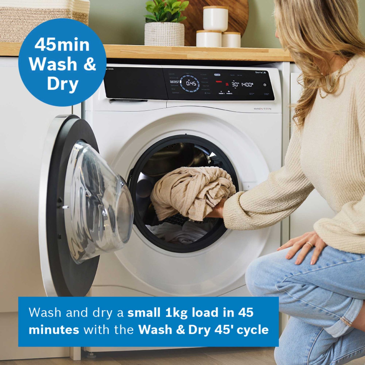 Bosch Series 8 10.5kg Wash 6kg Dry 1400rpm Washer Dryer - WNC25410GB