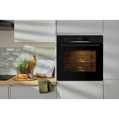 Bosch Series 4 HQA534BB3B Built-In Single Oven with Steam Function - Black