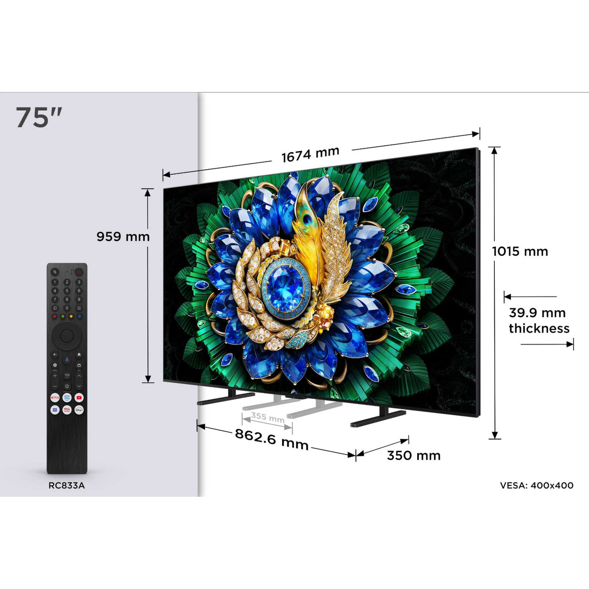 TCL A400M 75" 4K Ultra HD QD-Mini LED HDR Smart TV - 75A400M