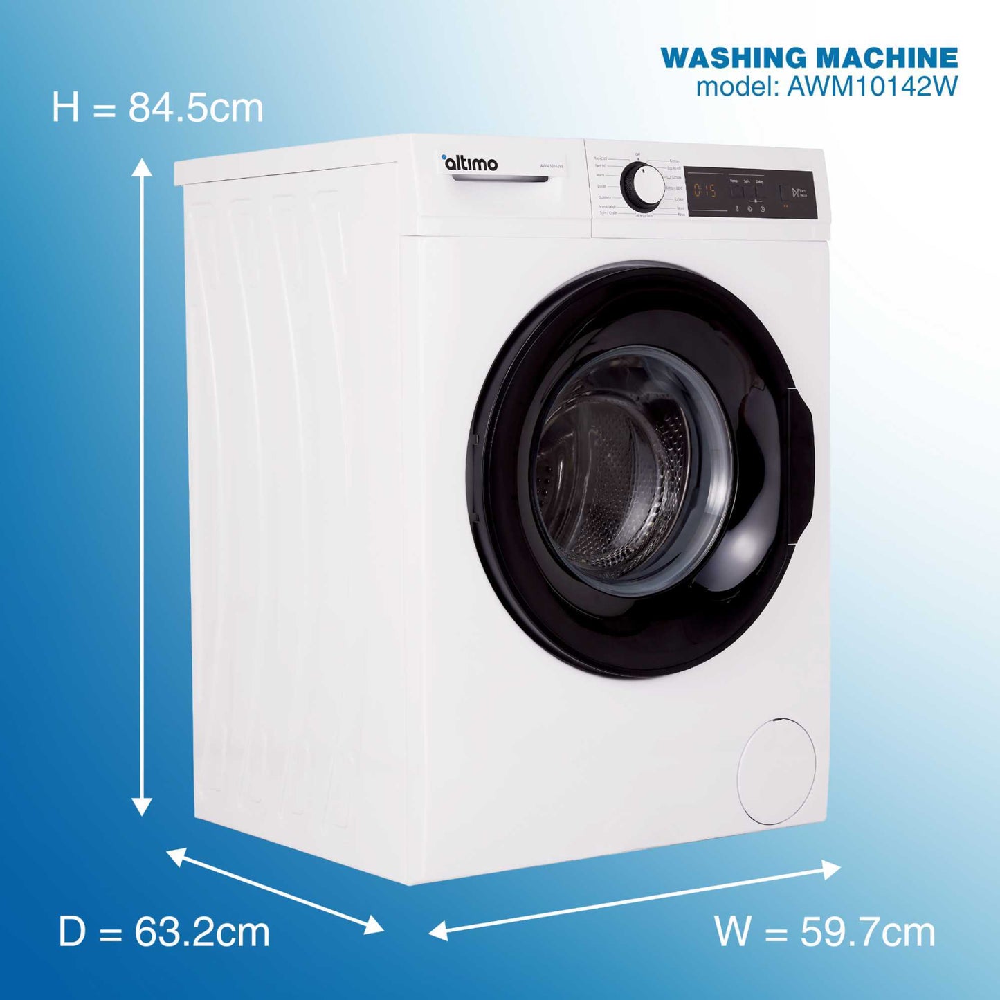 Altimo 10kg 1400rpm Washing Machine - AWM10142W