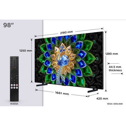 TCL A400U 98" 4K Ultra HD QD-Mini LED HDR Smart TV - 98A400U-UK