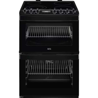 AEG 6000 SteamBake 60cm Electric Double Oven Cooker - CCB6741ACB